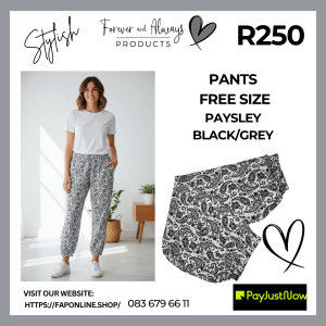 Pants - Paysley Black/Grey