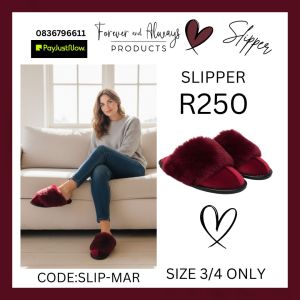 Slipper (Fluffy Maroon)