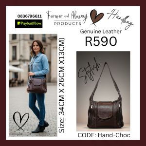 Genuine Leather Handbag (Choc)